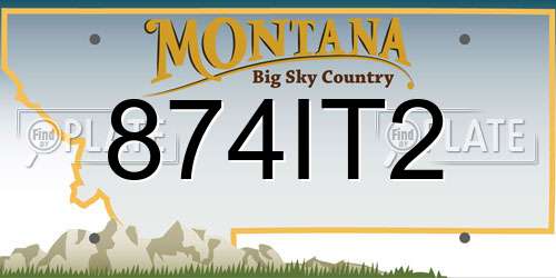 874IT2 Montana License Plate