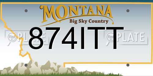 874ITT Montana License Plate