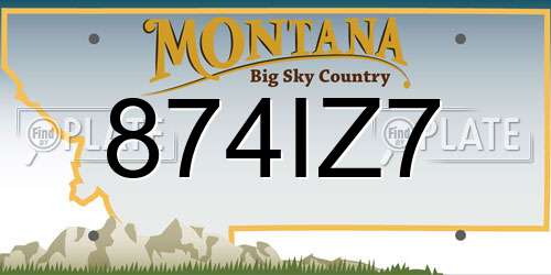 874IZ7 Montana License Plate