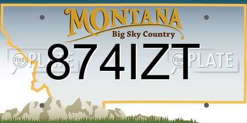 874IZT Montana License Plate