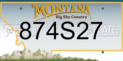 874S27 Montana License Plate