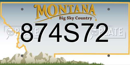 874S72 Montana License Plate