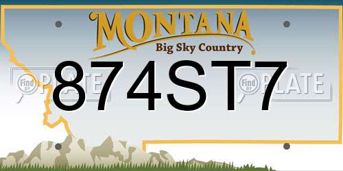 874ST7 Montana License Plate