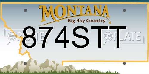 874STT Montana License Plate