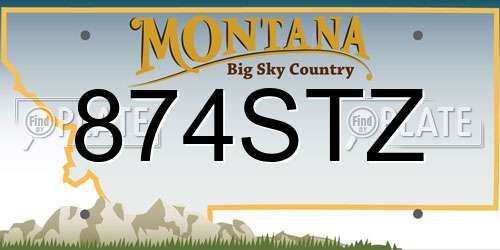 874STZ Montana License Plate