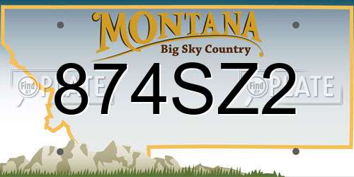 874SZ2 Montana License Plate