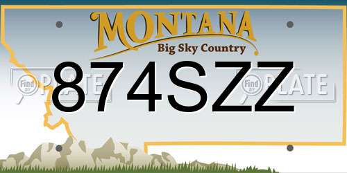 874SZZ Montana License Plate