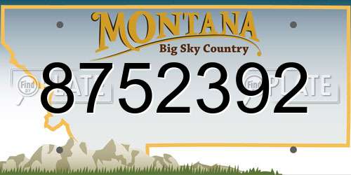 8752392 Montana License Plate