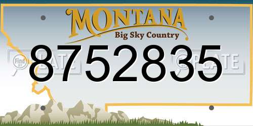 8752835 Montana License Plate