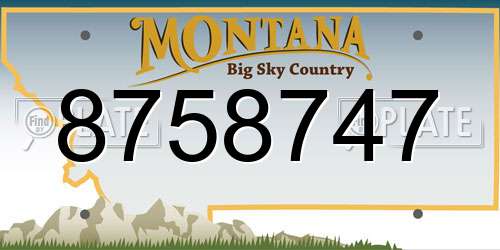 8758747 Montana License Plate
