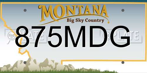 875MDG Montana License Plate