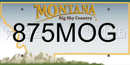 875MOG Montana License Plate