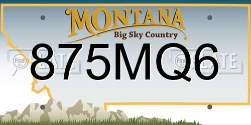 875MQ6 Montana License Plate