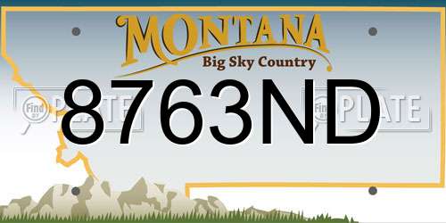 8763ND Montana License Plate