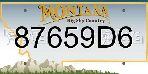 87659D6 Montana License Plate