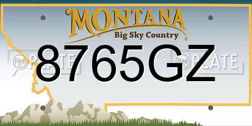 8765GZ Montana License Plate