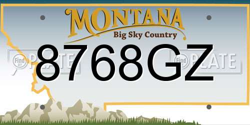 8768GZ Montana License Plate