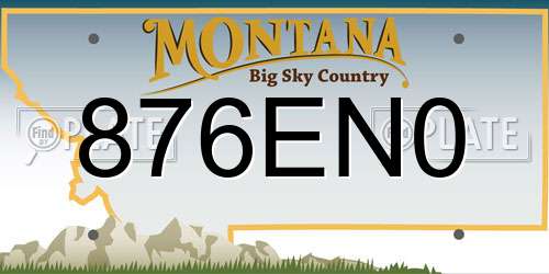 876EN0 Montana License Plate