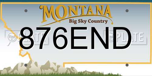 876END Montana License Plate
