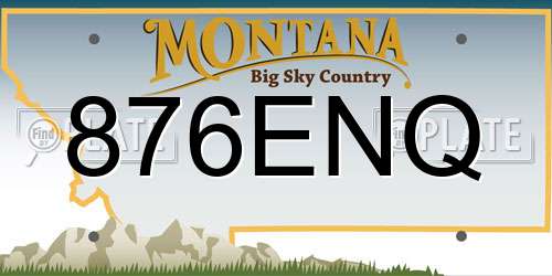 876ENQ Montana License Plate