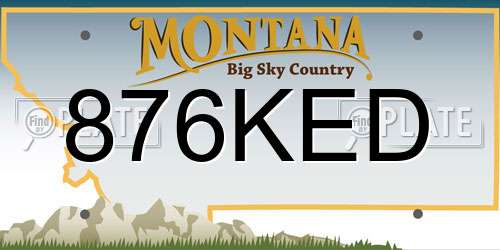 876KED Montana License Plate