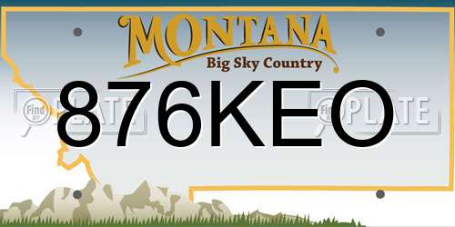876KEO Montana License Plate