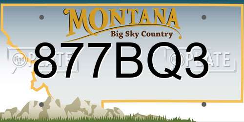 877BQ3 Montana License Plate