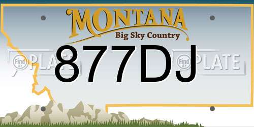 877DJ Montana License Plate