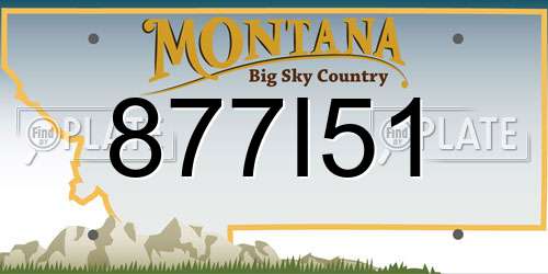 877I51 Montana License Plate