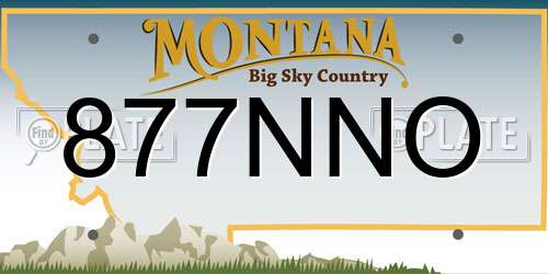 877NNO Montana License Plate