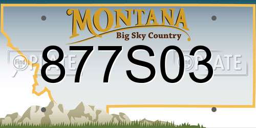 877S03 Montana License Plate