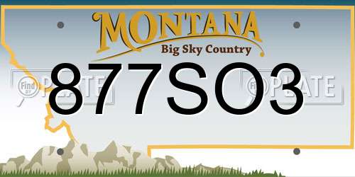 877SO3 Montana License Plate