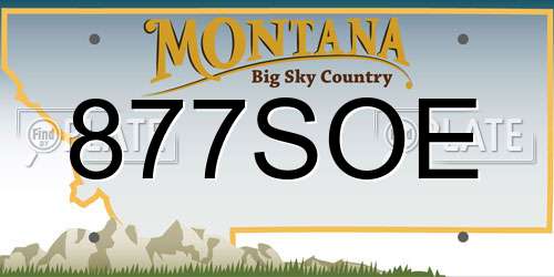877SOE Montana License Plate