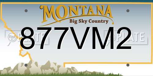 877VM2 Montana License Plate