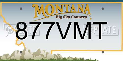 877VMT Montana License Plate