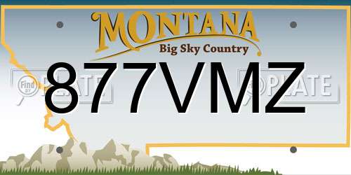 877VMZ Montana License Plate