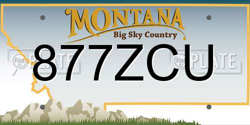 877ZCU Montana License Plate