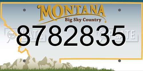 8782835 Montana License Plate