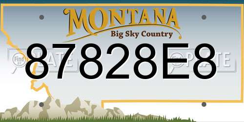 87828E8 Montana License Plate