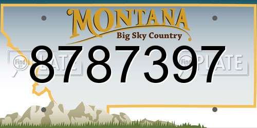8787397 Montana License Plate