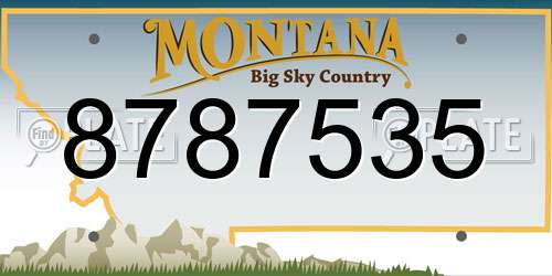 8787535 Montana License Plate