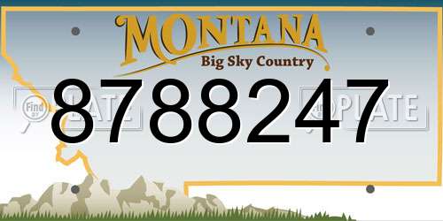 8788247 Montana License Plate