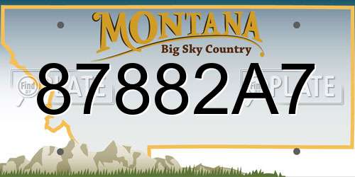 87882A7 Montana License Plate