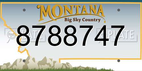 8788747 Montana License Plate