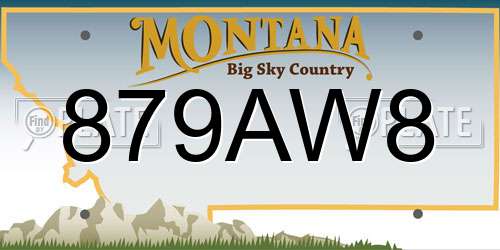 879AW8 Montana License Plate
