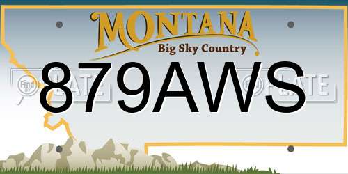 879AWS Montana License Plate