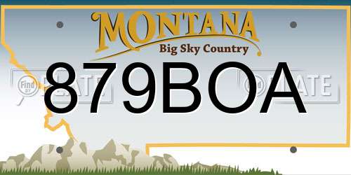 879BOA Montana License Plate