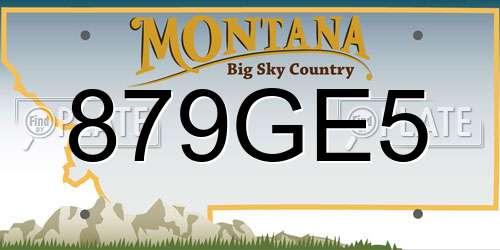 879GE5 Montana License Plate