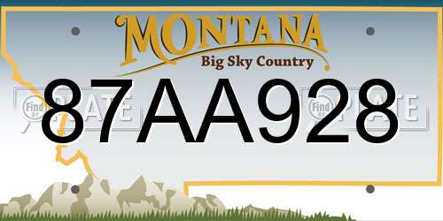 87AA928 Montana License Plate