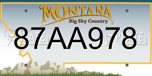 87AA978 Montana License Plate